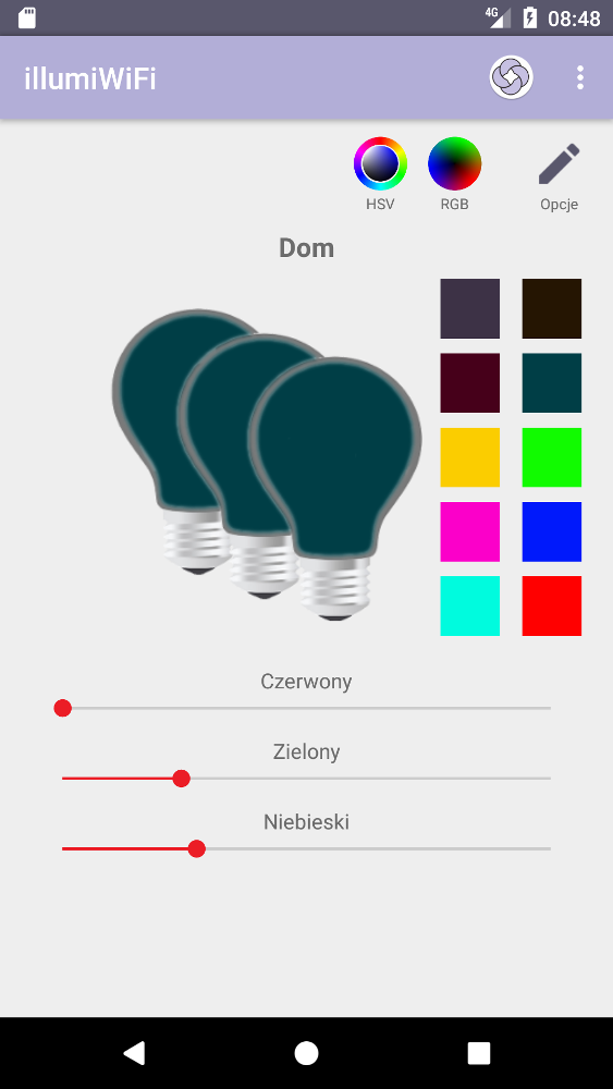 illumiWiFi: Wybór koloru RGB dla grupy